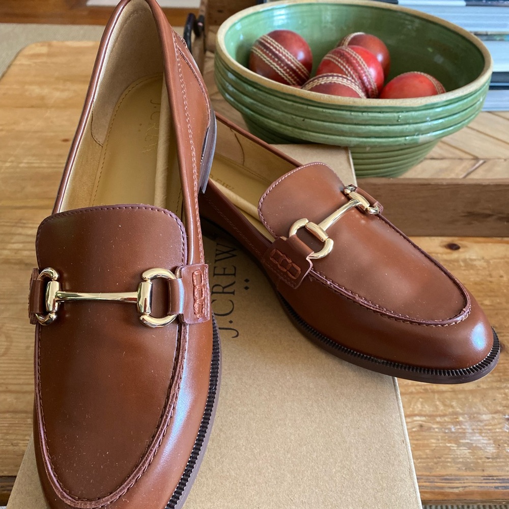 J. Crew Brown  Loafers with Horsebit Detail